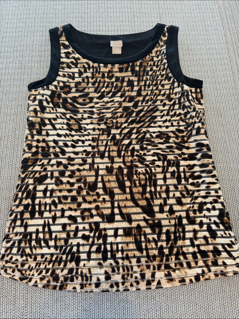 Chico's Leopard Print Tank - Black & Brown
